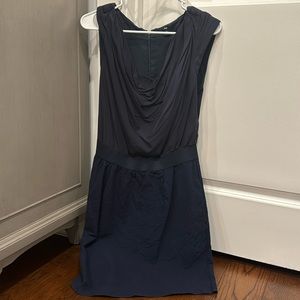 The GAP. Navy cap sleeved dress with pockets.